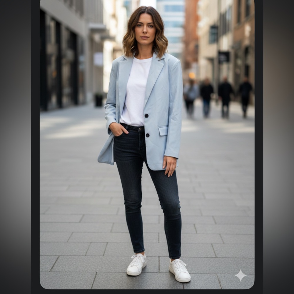 Cider Oversized Baby Blue Blazer. NWT